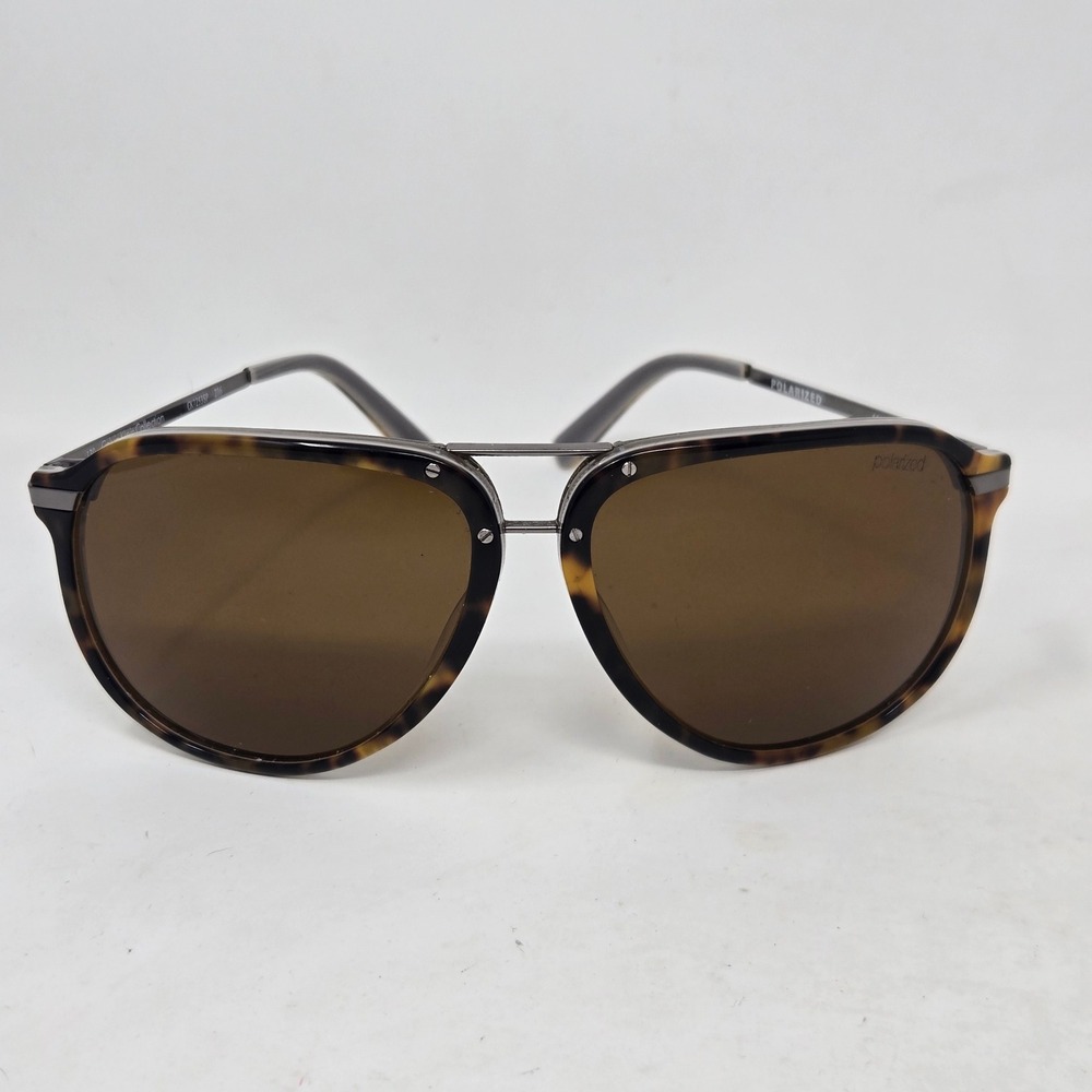 Calvin Klein Collection Polarized Sunglasses Tortoise Pilot CK7253SP 216 Mens